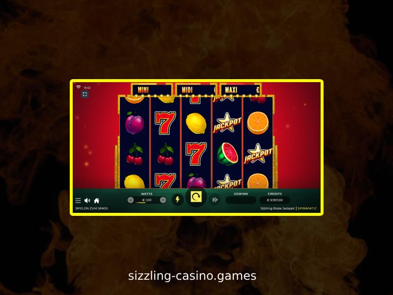 Besonderheiten des Spiels Sizzling Blaze Jackpot