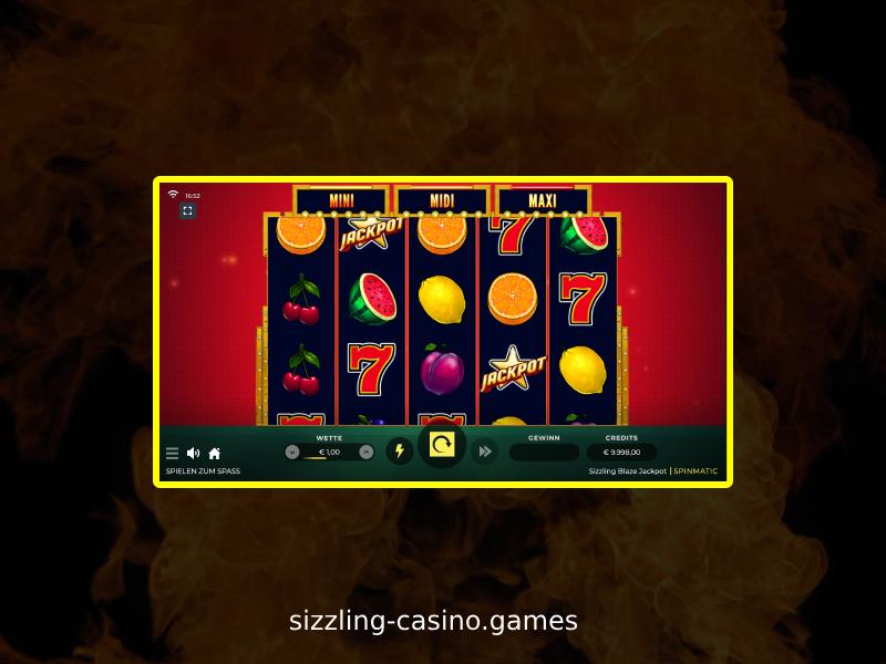 Boni für das Spiel Sizzling Blaze Jackpot